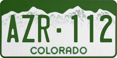 CO license plate AZR112