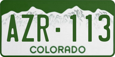 CO license plate AZR113