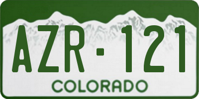 CO license plate AZR121