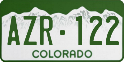 CO license plate AZR122