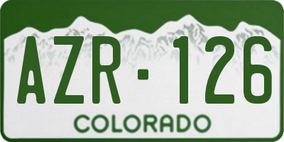 CO license plate AZR126