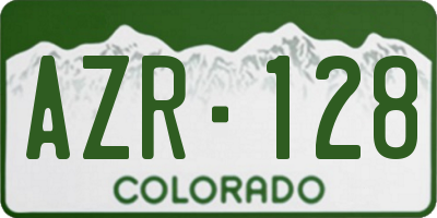 CO license plate AZR128
