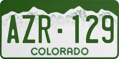 CO license plate AZR129