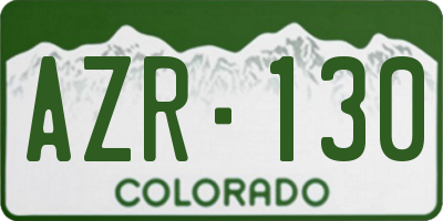 CO license plate AZR130