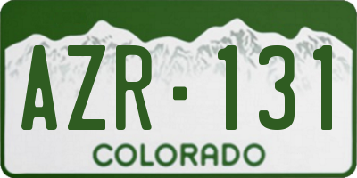 CO license plate AZR131