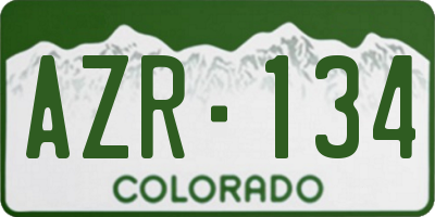CO license plate AZR134