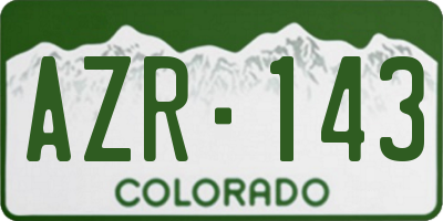 CO license plate AZR143