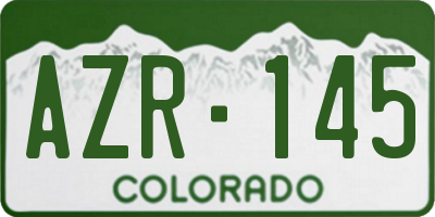 CO license plate AZR145