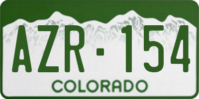 CO license plate AZR154