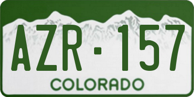 CO license plate AZR157