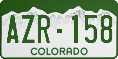 CO license plate AZR158