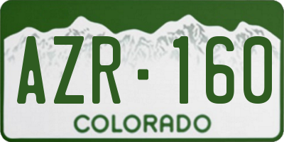 CO license plate AZR160