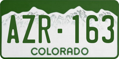 CO license plate AZR163