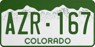 CO license plate AZR167