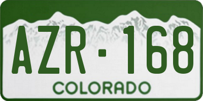 CO license plate AZR168