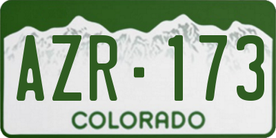 CO license plate AZR173