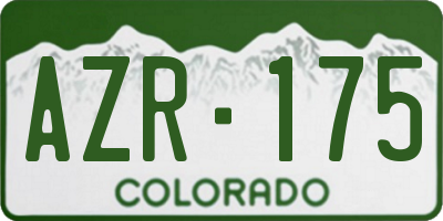 CO license plate AZR175