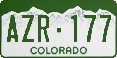 CO license plate AZR177