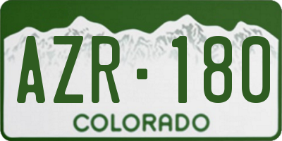 CO license plate AZR180