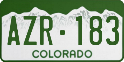 CO license plate AZR183