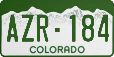 CO license plate AZR184