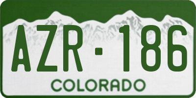 CO license plate AZR186