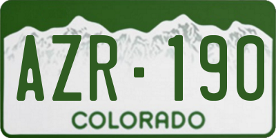 CO license plate AZR190