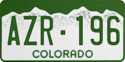 CO license plate AZR196