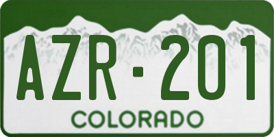 CO license plate AZR201