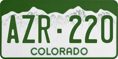 CO license plate AZR220