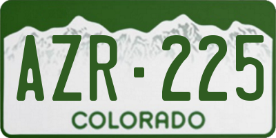 CO license plate AZR225
