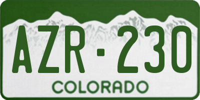 CO license plate AZR230