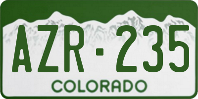 CO license plate AZR235