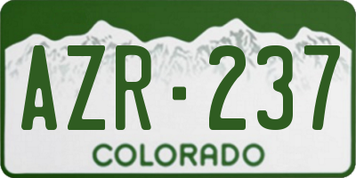 CO license plate AZR237