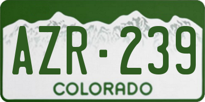 CO license plate AZR239