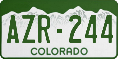 CO license plate AZR244