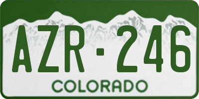 CO license plate AZR246