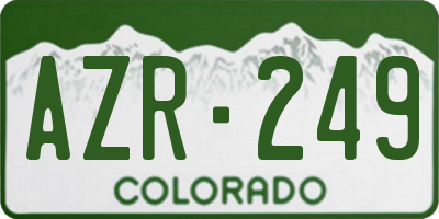 CO license plate AZR249