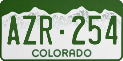 CO license plate AZR254