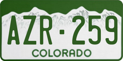 CO license plate AZR259