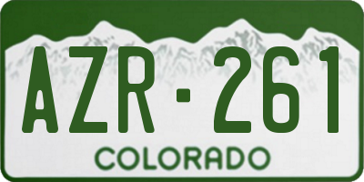 CO license plate AZR261