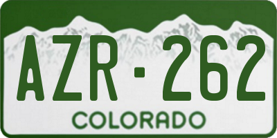 CO license plate AZR262