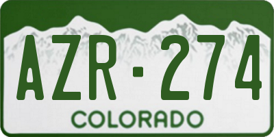 CO license plate AZR274