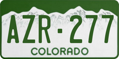 CO license plate AZR277