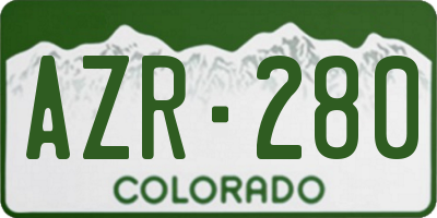 CO license plate AZR280