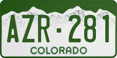 CO license plate AZR281