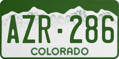 CO license plate AZR286