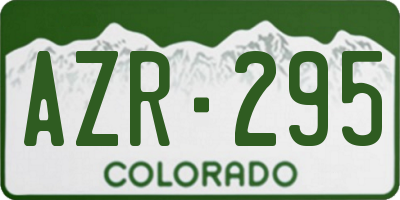 CO license plate AZR295