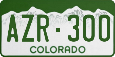 CO license plate AZR300