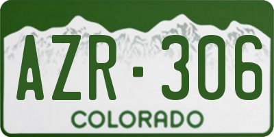 CO license plate AZR306